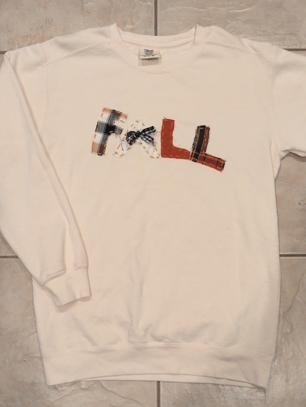 Comfort Colors "Fall" Applique Sweatshirt Size Small